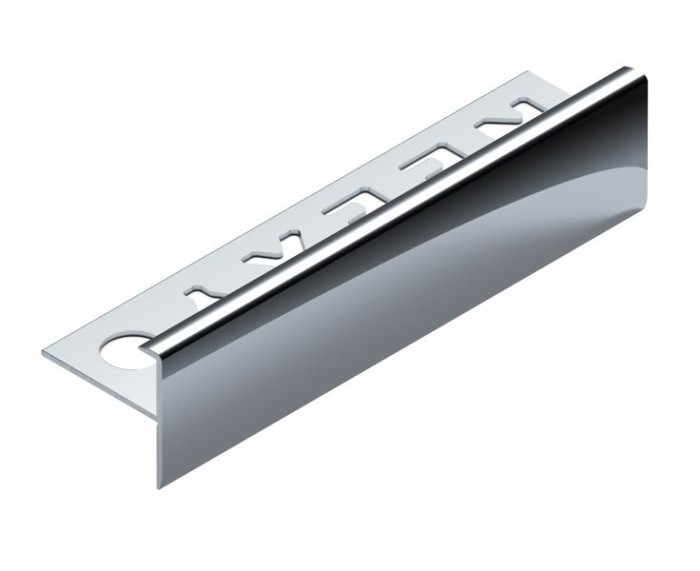 F-профиль лестничный 10 мм алюминиевый NEEXY PV53-03 BS серебро блестящее 2.7 м