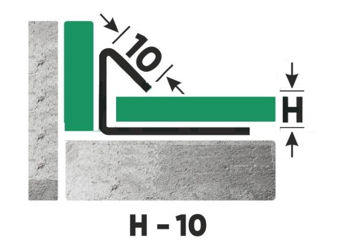 Внутренний угол для плитки из нержавеющей стали 10 мм Fi 10 GM Золото сатинированное 2,7 м