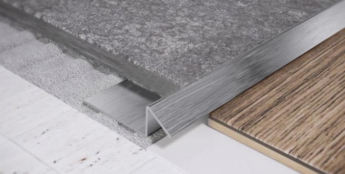 Наружный стальной профиль для плитки FSG 8 M Сталь сатинированная 2,7 м