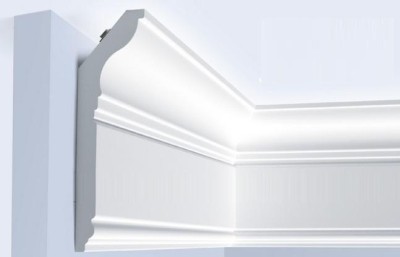 Потолочный плинтус 150х42 мм Hiwood L1902L белый 2 м