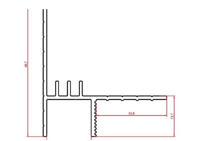 Потолочный плинтус  Евротрим 7284.01 серебро алюминиевый 2 м (парящий потолок)