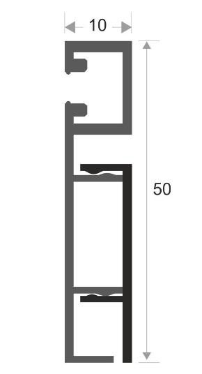 Алюминиевый плинтус напольный с LED подсветкой ПЛС-50 серебро матовое 3 м