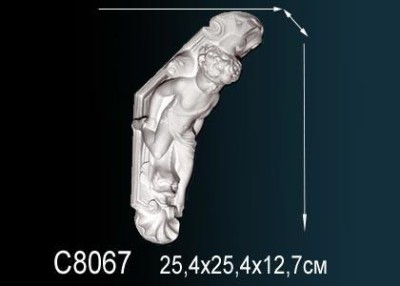 Декоративная консоль Перфект C8067 254х127х251 мм белый полиуретан