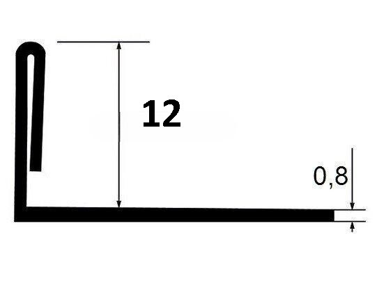 Стальной L-образный профиль 12 мм ПЛ-12 шлифованный 2.7 м