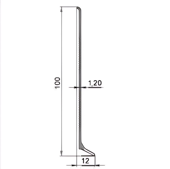 Стык для плинтуса 100 мм Мега-Трейд ЛП-100ст 0035 шампань