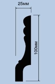 Напольный плинтус 100х25 мм Hiwood W009R из полистирола 2 м