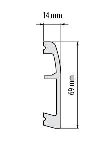Напольный плинтус из полистирола 69х14 Cezar Elegance LPC-06 - 101 Белый 2,44 м