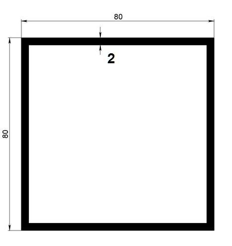 Алюминиевый бокс 80х80х2 мм 3 м без покрытия