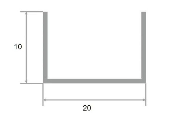 П-профиль алюминиевый 10х20 мм Евротрим 0224.01 серебро 2,95 м