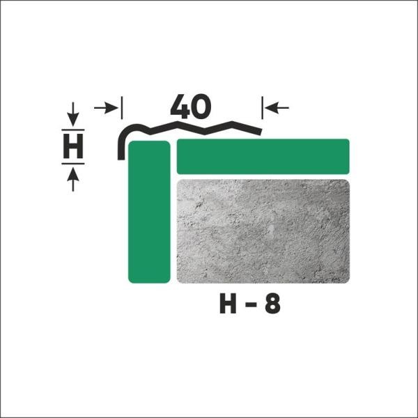 Угловой порог стальной 40х8 мм FCR 8 GP золото полированное 2,7 м