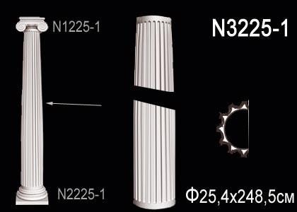 Полуколонна тело Перфект N3225-1 2485х254х127 мм белый полиуретан