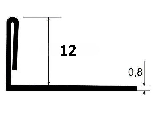 Стальной L-образный профиль 12 мм ПЛ-12 полированный 3 м