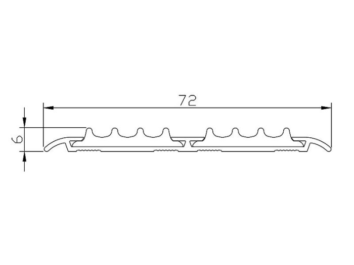 Порог противоскользящий плоский 72 мм Евроступень АН-72 Бежевый 2,5 м
