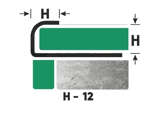 Профиль С-образный из нержавеющей стали 12 мм FR 12 M Сталь сатинированная 2,7 м