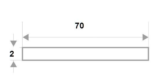 Алюминиевая полоса 2х70 мм 3 м без покрытия