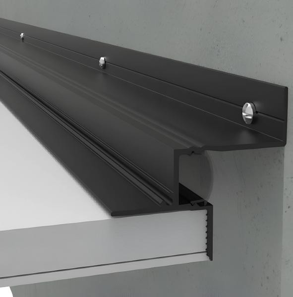 Алюминиевый теневой профиль потолочный Мега-Трейд ПТП-43LED черный 3м арт.2338