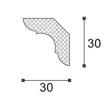 Потолочный плинтус NMC LX-30 200 см 30х30 мм