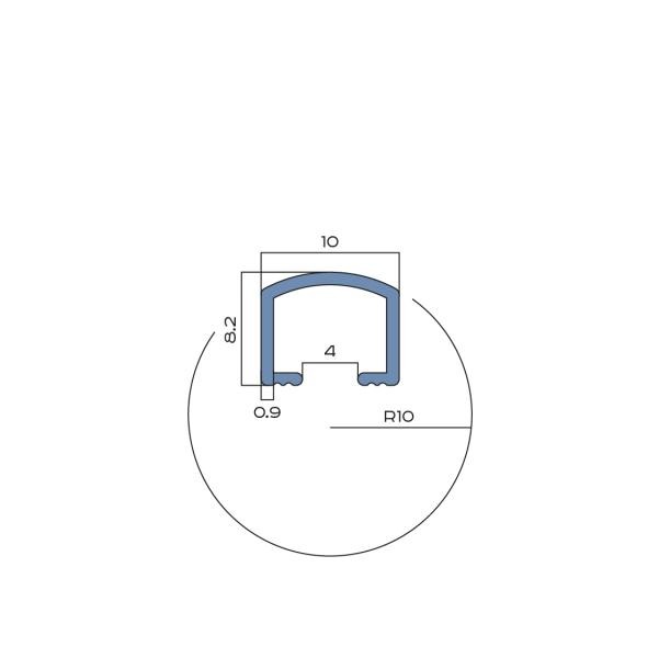 П-профиль вставка округлый 10х8.2 мм алюминиевый NEEXY PV104-08 MCP шампань матовая 2.7 м
