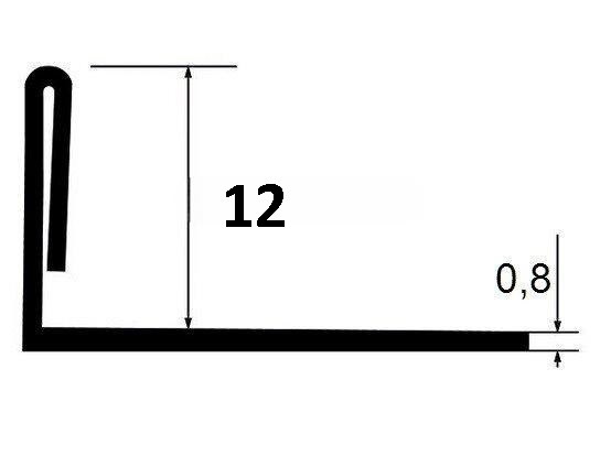 Стальной L-образный профиль 12 мм ПЛ-12 полированный 2.7 м