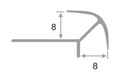 Алюминиевый профиль под плитку для внешних углов ПО-8х8 Бронза глянец 2,7 м