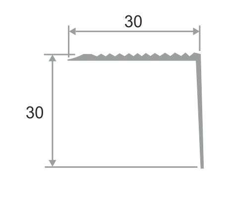Рифлёный угловой порог алюминиевый 30х30 мм ПО-30х30 Бронза глянец 2,7 м