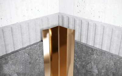 Внутренний уголок из нержавеющей стали 50х50 FV 50 GP Золото полированное 3 м