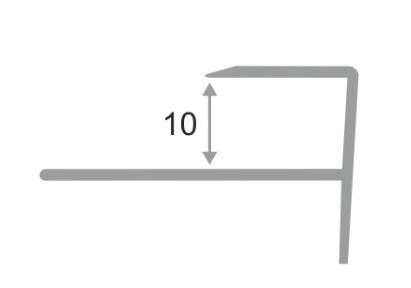 Алюминиевый F-образный профиль гибкий ПФ-10 Серый муар 2,7 м