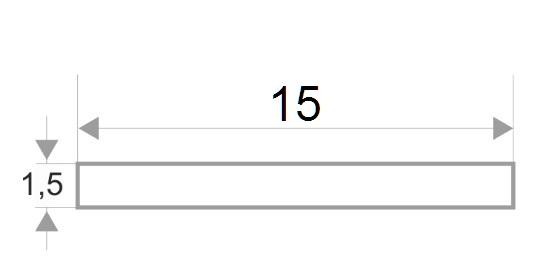 Алюминиевая полоса 15х1,5 Белый 2,7 м