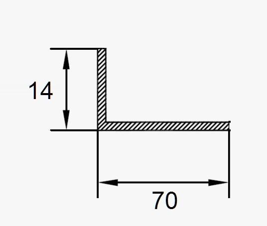 Алюминиевый уголок 70х14 мм ПБ70х14 черный 3 м