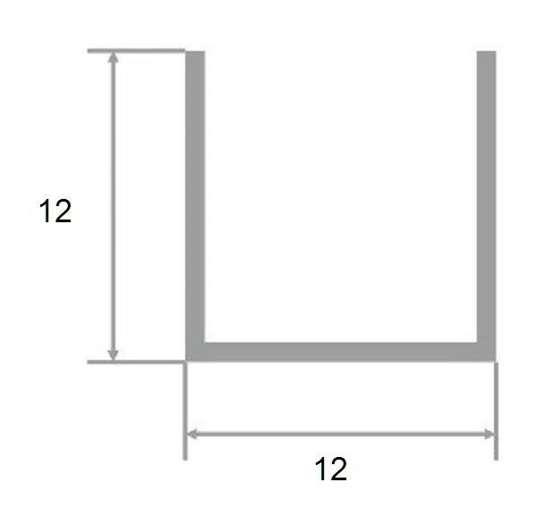 П-профиль алюминиевый 12х12 мм Евротрим 0225.00 золото 2,95 м