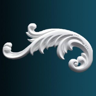 Декоративный орнамент Перфект G2384L 232х431х20 мм белый полиуретан