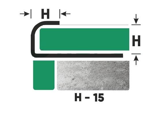 Профиль С-образный из нержавеющей стали 15 мм FR 15 GM Золото сатинированное 2,7 м
