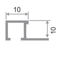 П-профиль алюминиевый 10х10 мм ПО-П10х10 Чёрный муар 2,7 м