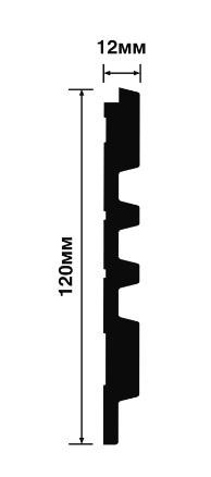 Декоративная панель 120х12 мм Hiwood LV121 BU22 декорированная 2,7 м