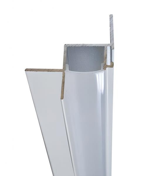 Алюминиевый плинтус потолочный с LED подсветкой H-2 LED 39х33 с экраном белый 3м