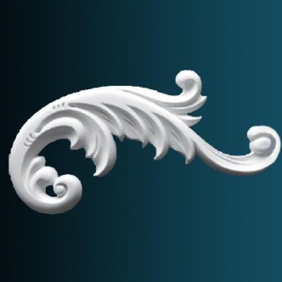 Декоративный орнамент Перфект G2384R 232х431х20 мм белый полиуретан