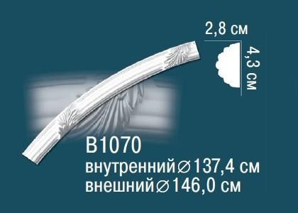 Круговой молдинг Перфект B1070 43х28 мм белый полиуретан