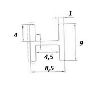 Алюминиевый профиль  Н-образный ОП-501 под панель 4 мм 2,7 м черный