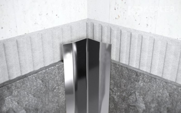 Внутренний уголок из нержавеющей стали 50х50 FV 50 P Сталь полированная 3 м