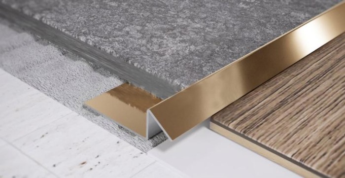 Наружный стальной профиль для плитки FSG 10 GP Золото полированное 2,7 м
