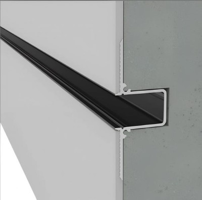 Алюминиевая теневая рейка Мега-Трейд РДС-55-15 черная 3м арт.2339