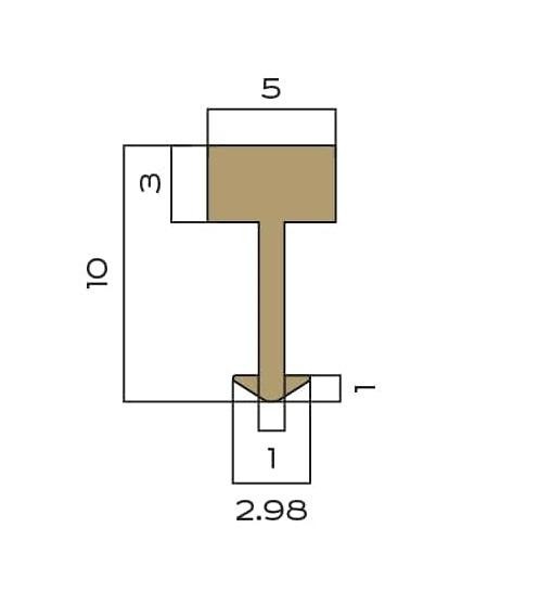Т-профиль вставка из латуни 5х3 мм NEEXY PVL80-04 ANTBL антик бронза светлая 2.7м