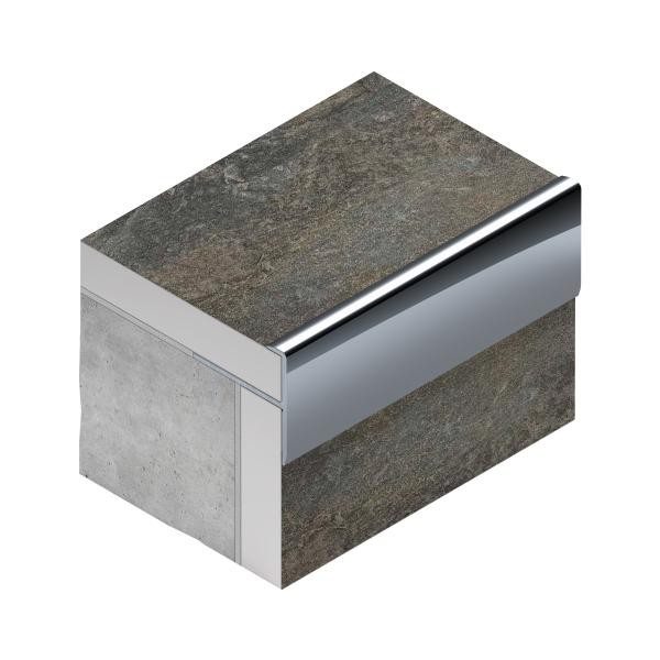 F-профиль лестничный 10 мм алюминиевый NEEXY PV53-19 BBL черный блестящий 2.7 м