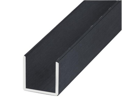 Алюминиевый профиль П-образный ОП-502 под панель 4 мм 3 м черный
