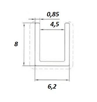 Алюминиевый профиль П-образный ОП-502 под панель 4 мм 3 м черный