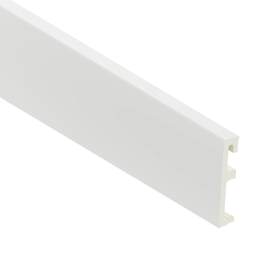 Напольный плинтус 80х16 мм SALAG ALPHA Bialy AP81U1 ПВХ белый 2.4 м