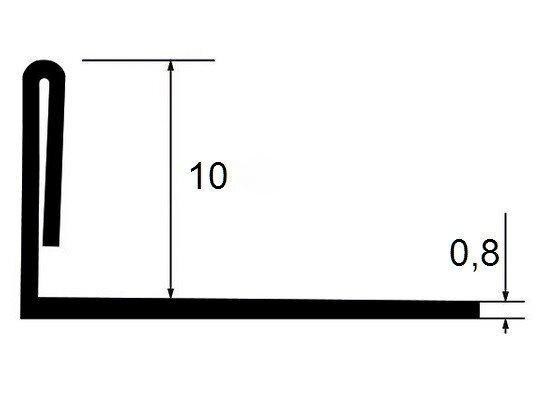 Стальной L-образный профиль 10 мм ПЛ-10 полированный 3 м