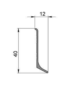 Напольный плинтус алюминиевый 40 мм Мега-Трейд ЛП-40 Серебристый 3м арт.0032