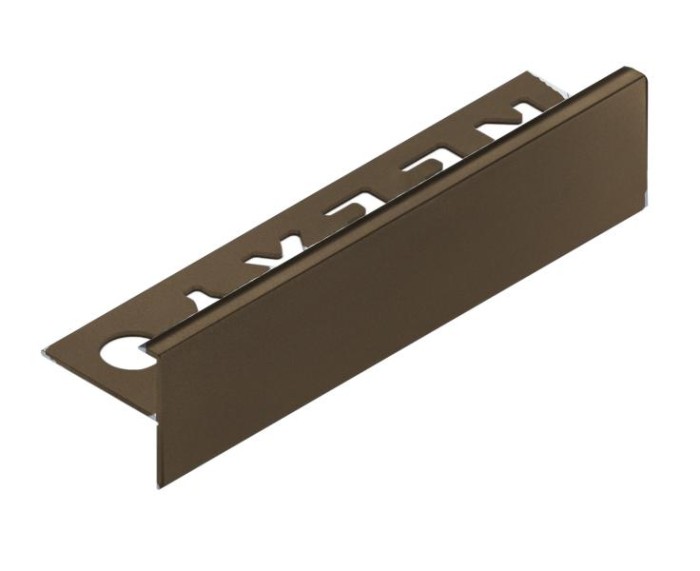 F-профиль лестничный 10 мм алюминиевый NEEXY PV53-47 MBR-D темная бронза матовая 2.7 м