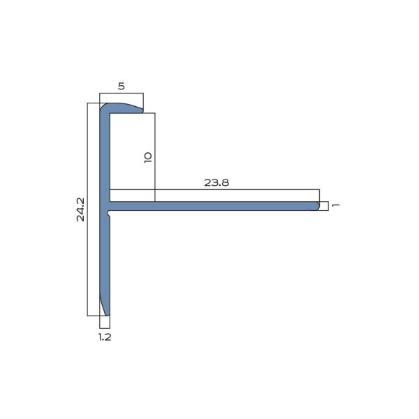 F-профиль лестничный 10 мм алюминиевый NEEXY PV53-47 MBR-D темная бронза матовая 2.7 м